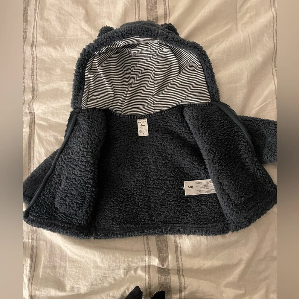 🆕 Carter’s | Blue Teddy bear fleece coat | baby boy 6mo